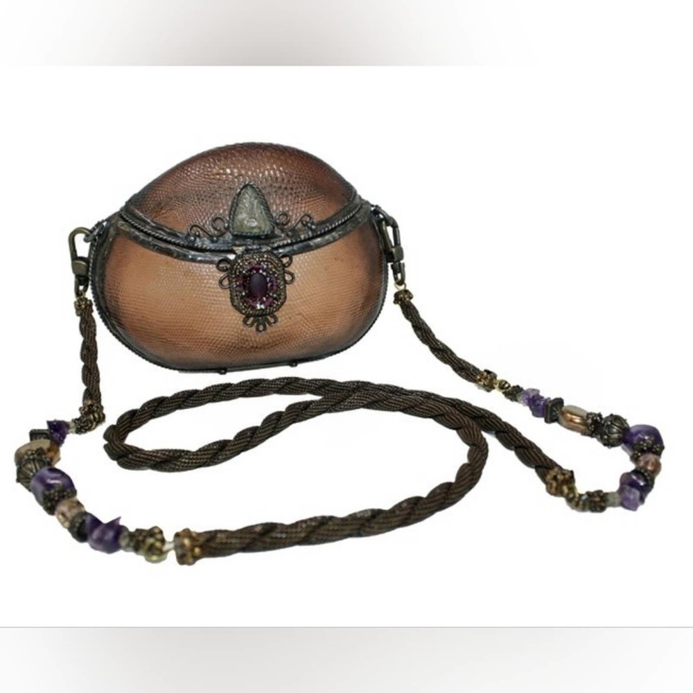 Maya Evangelista Hard Resin Cross Body Bag with‎ Removable Beaded Strap
